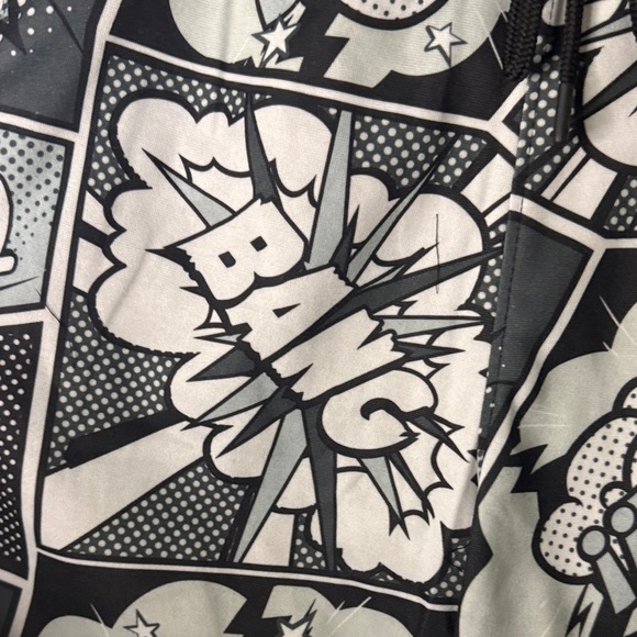 Graphic Comic Style Shorts in Black and White - Picture 4 of 7